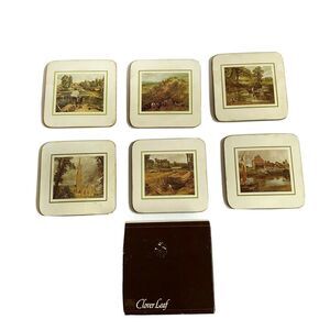 Vintage Clover Leaf set of 6 Coasters England United Kingdom